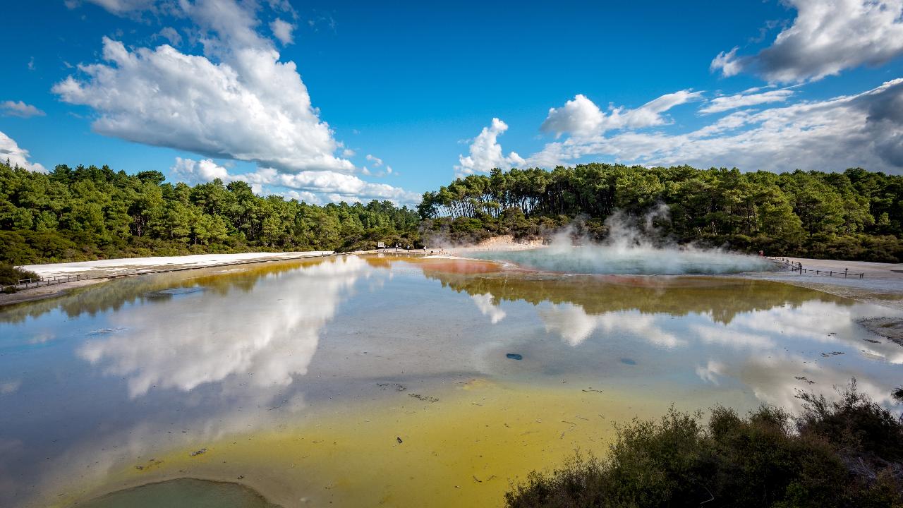 From Auckland: Rotorua Māori Village & Wai-O-Tapu Thermal Wonderland Small Group Tour