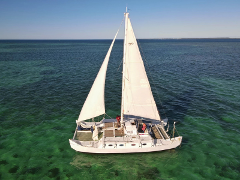 Excursion sur un catamaran atypique dans Grand cul-de-sac marin - Départ de Port-Louis