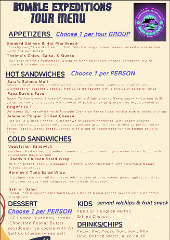 Add on Lunch from Tour menu