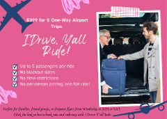 Wimberley Airport Shuttle – 5 Trip Package ($399 Flat Rate)