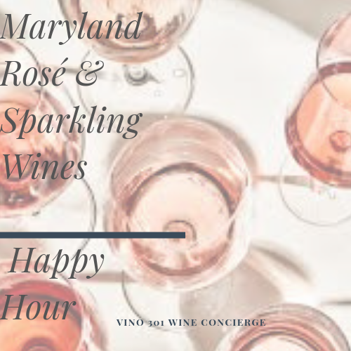 Happy Hour in the Courtyard Rosé and sparkling wines tasting Vino 301 Wine Concierge Reservations