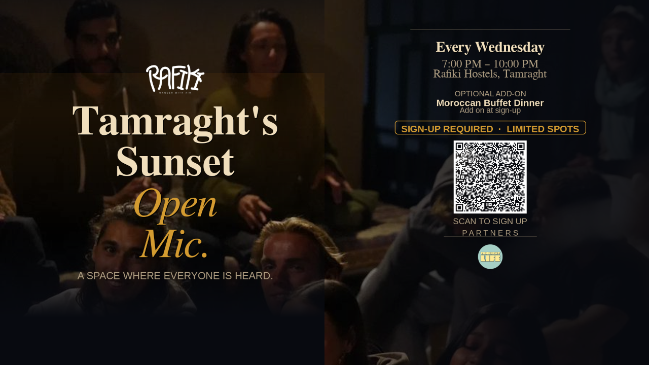 Tamraght's Sunset Open Mic