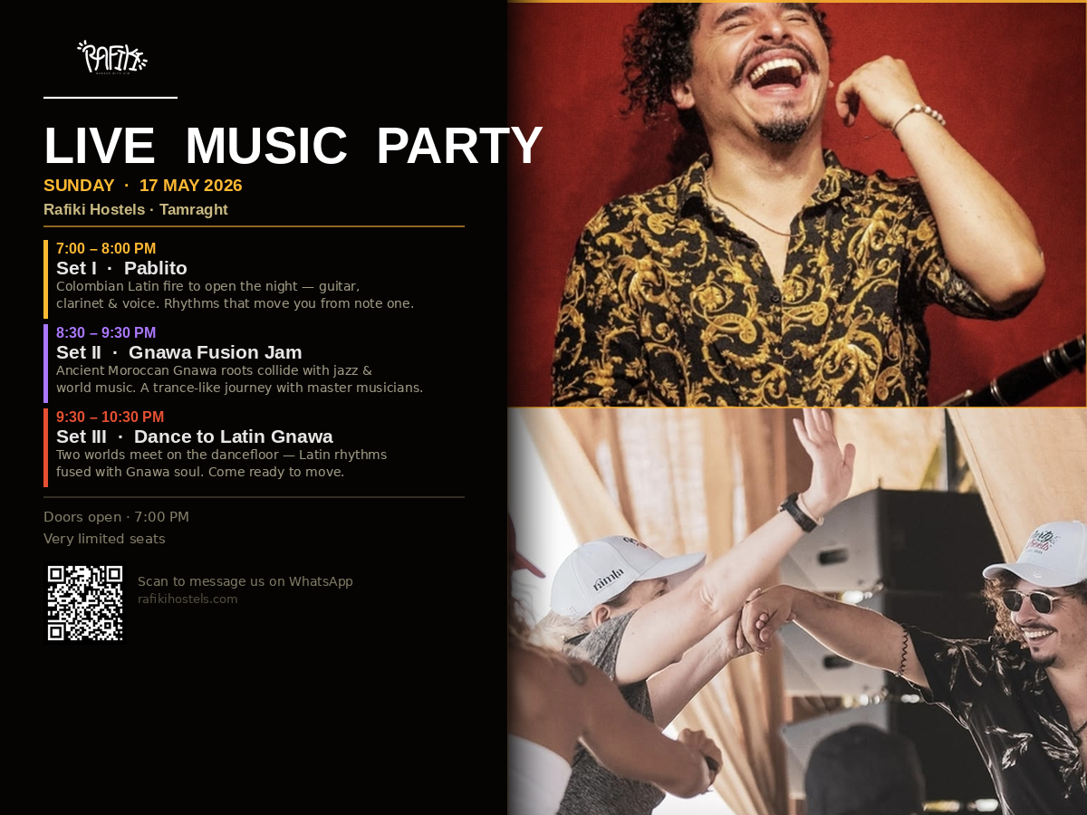 Live Music Party — Tamraght · Rafiki Experiences
