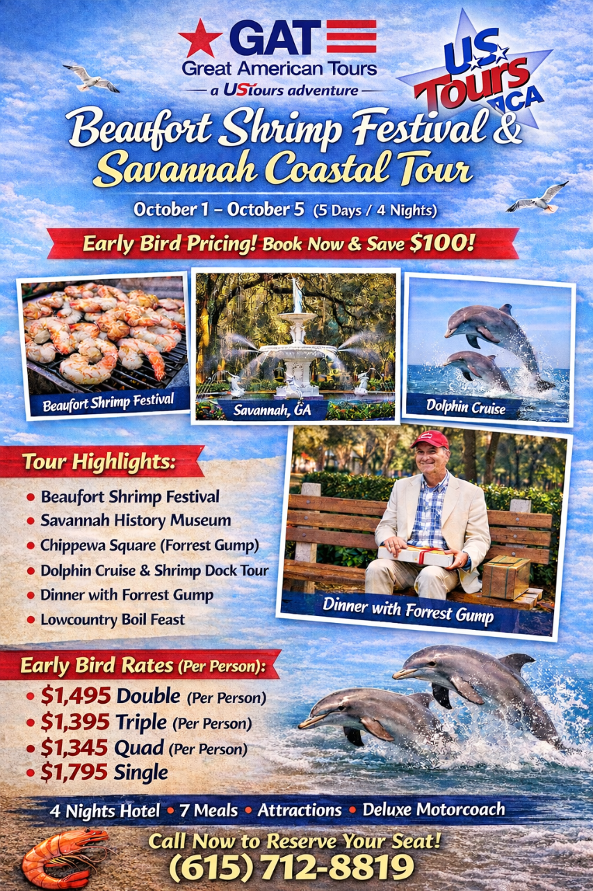 Beaufort Shrimp Festival and Savannah Coastal Tour