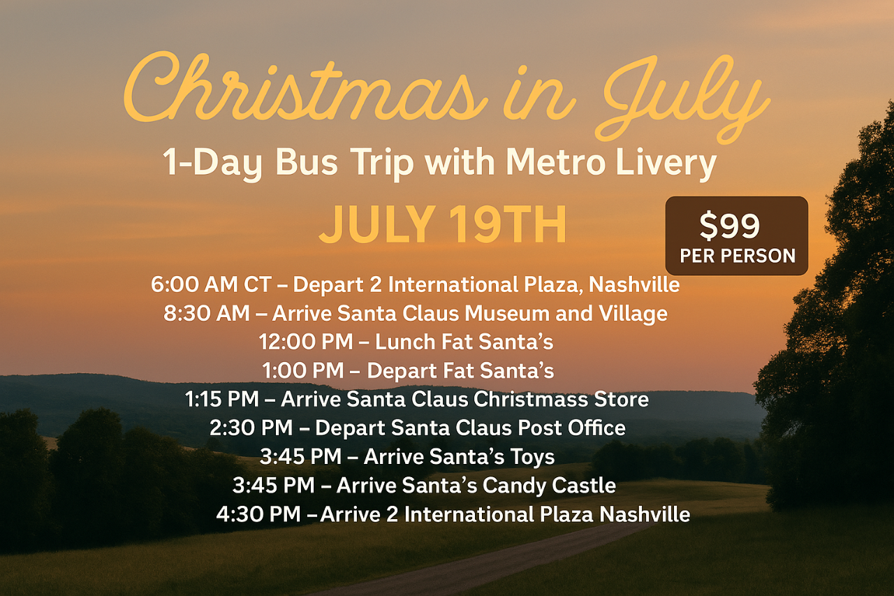 Christmas in July - 1-Day Bus Trip with Metro Livery