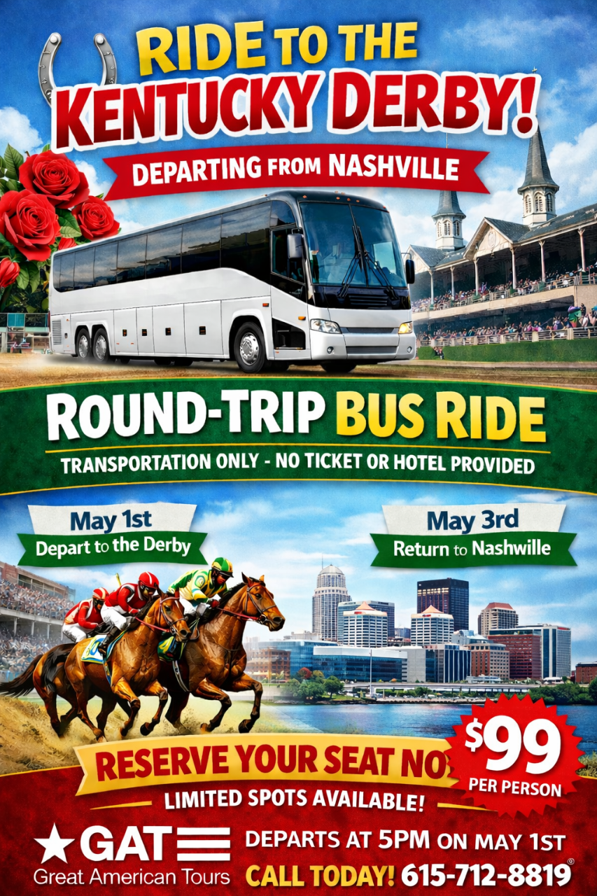 Kentucky Derby Round-Trip Bus Ride from Nashville