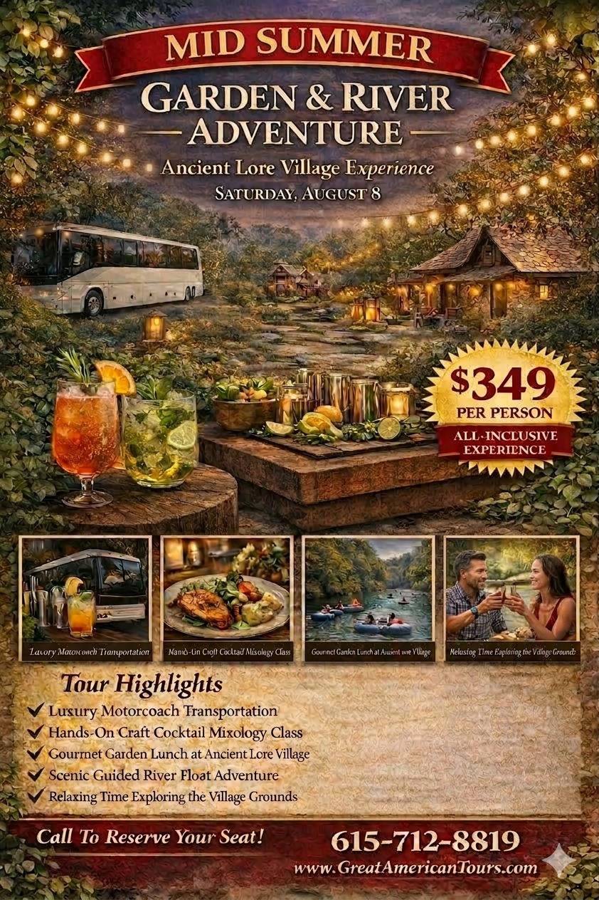 Mid Summer Garden and River Adventure at Ancient Lore Village