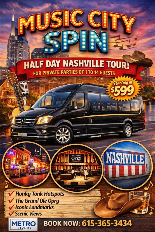Music City Spin: Private Half-Day Nashville Tour Experience