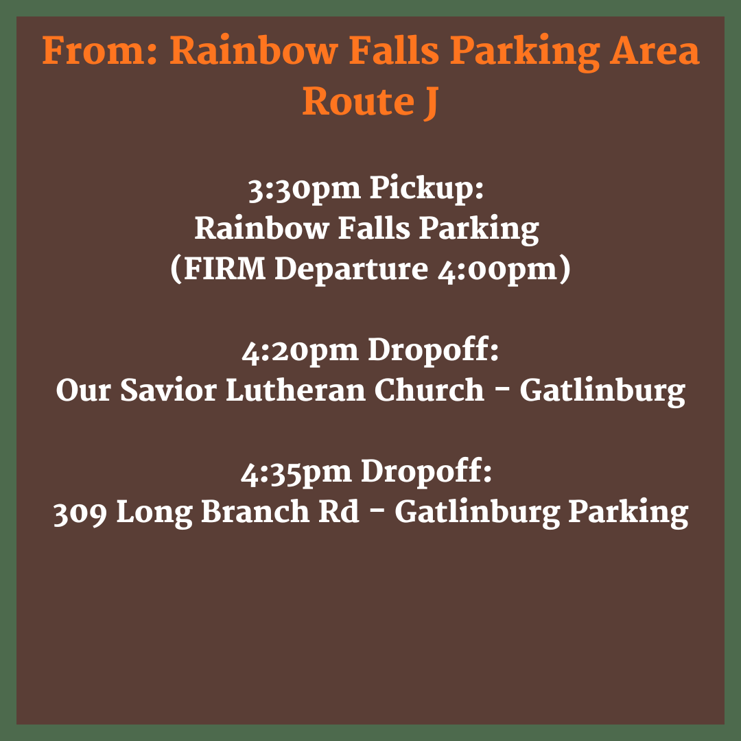 Route J - Return From Rainbow Falls - 3:30pm Pickup