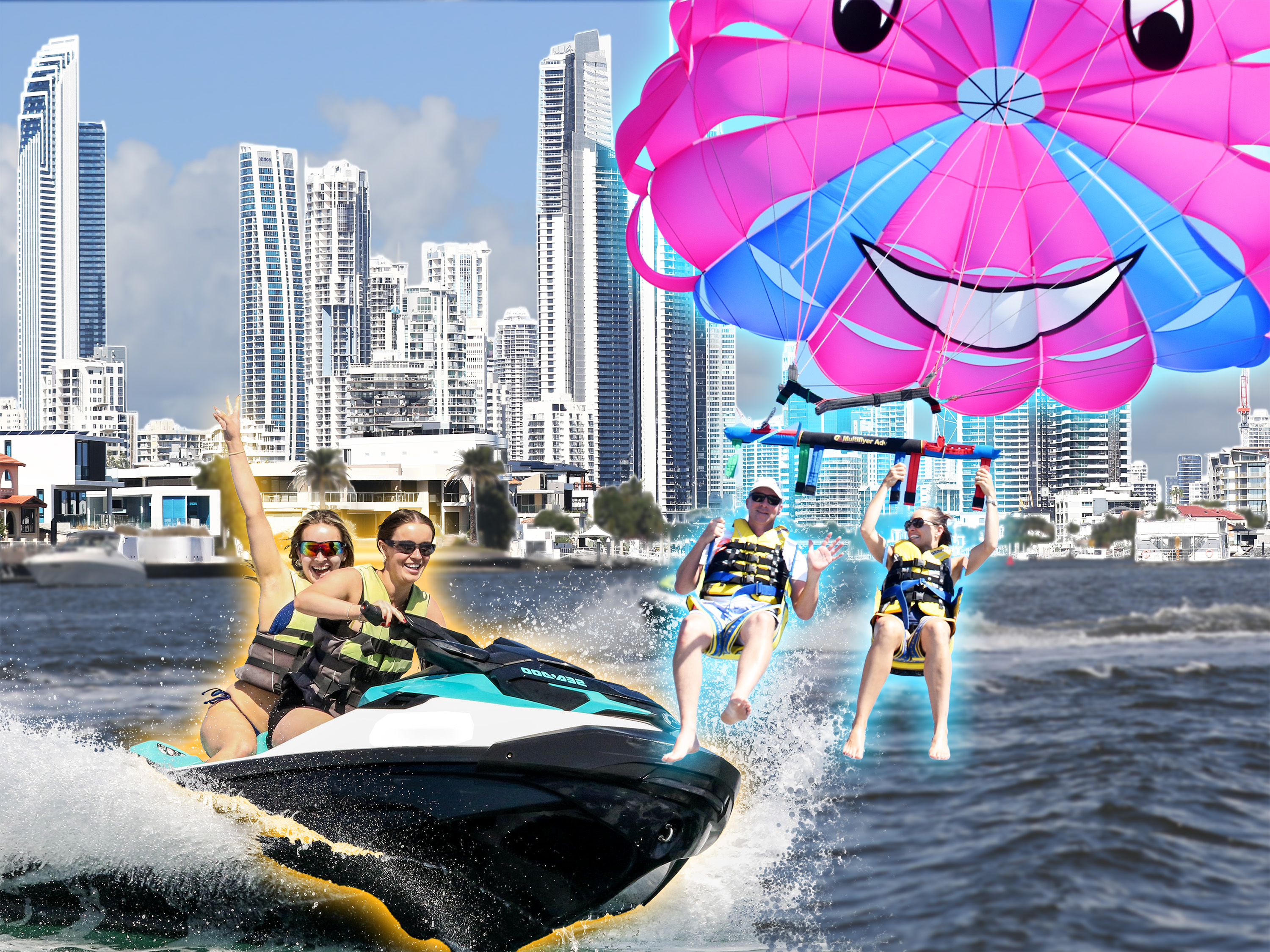 Parasailing + 2 Hour Jet Ski Tour (2ppl)