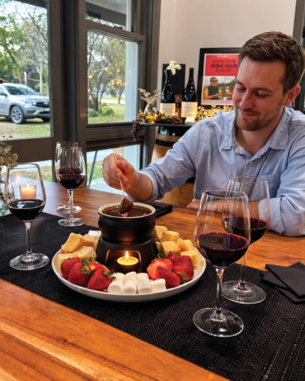 Chocolate & Wine Fondue Experience