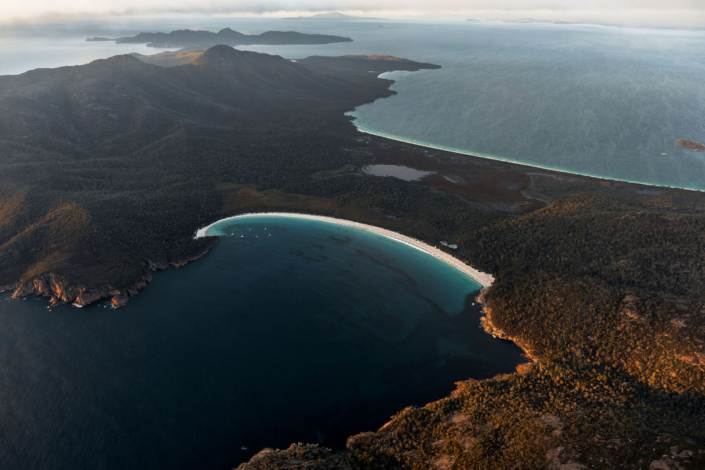 Up Over Wineglass Bay - Heli Doors Off
