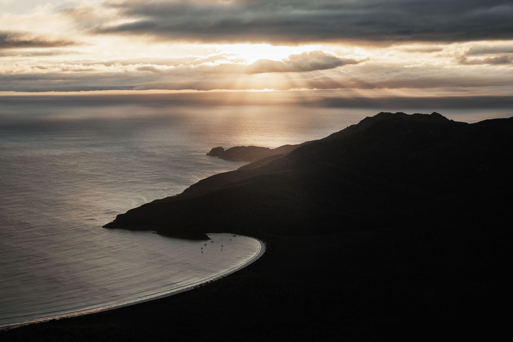 Up Over Wineglass Bay - Heli Doors Off