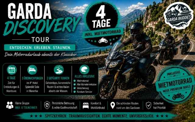 GARDA DISCOVERY Tour inkl. Mietmotorrad - 4 Tage