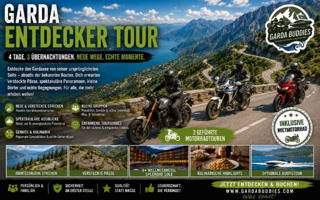 GARDA Entdecker Tour inkl. Mietmotorrad - 4 Tage