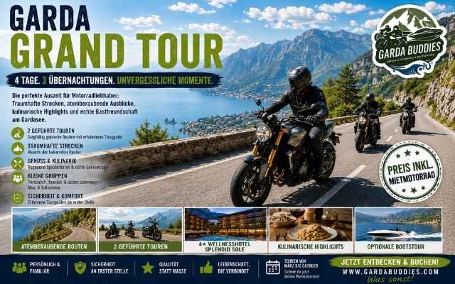 GARDA Grand Tour inkl. Mietmotorrad - 4 Tage