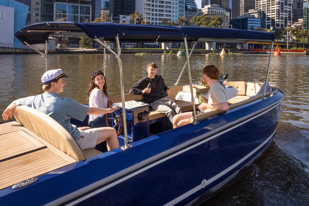 Electric boat hire on the Yarra River