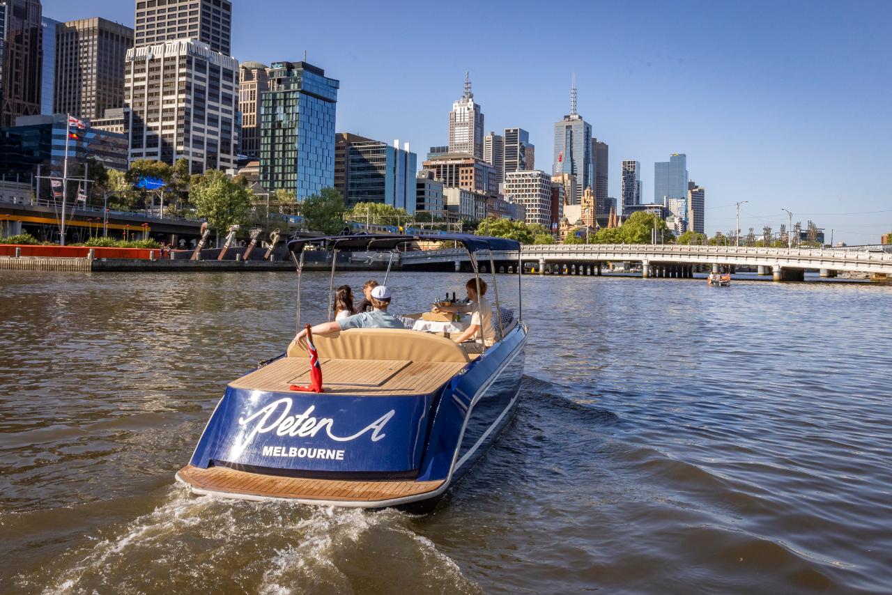 Electric boat hire on the Yarra River