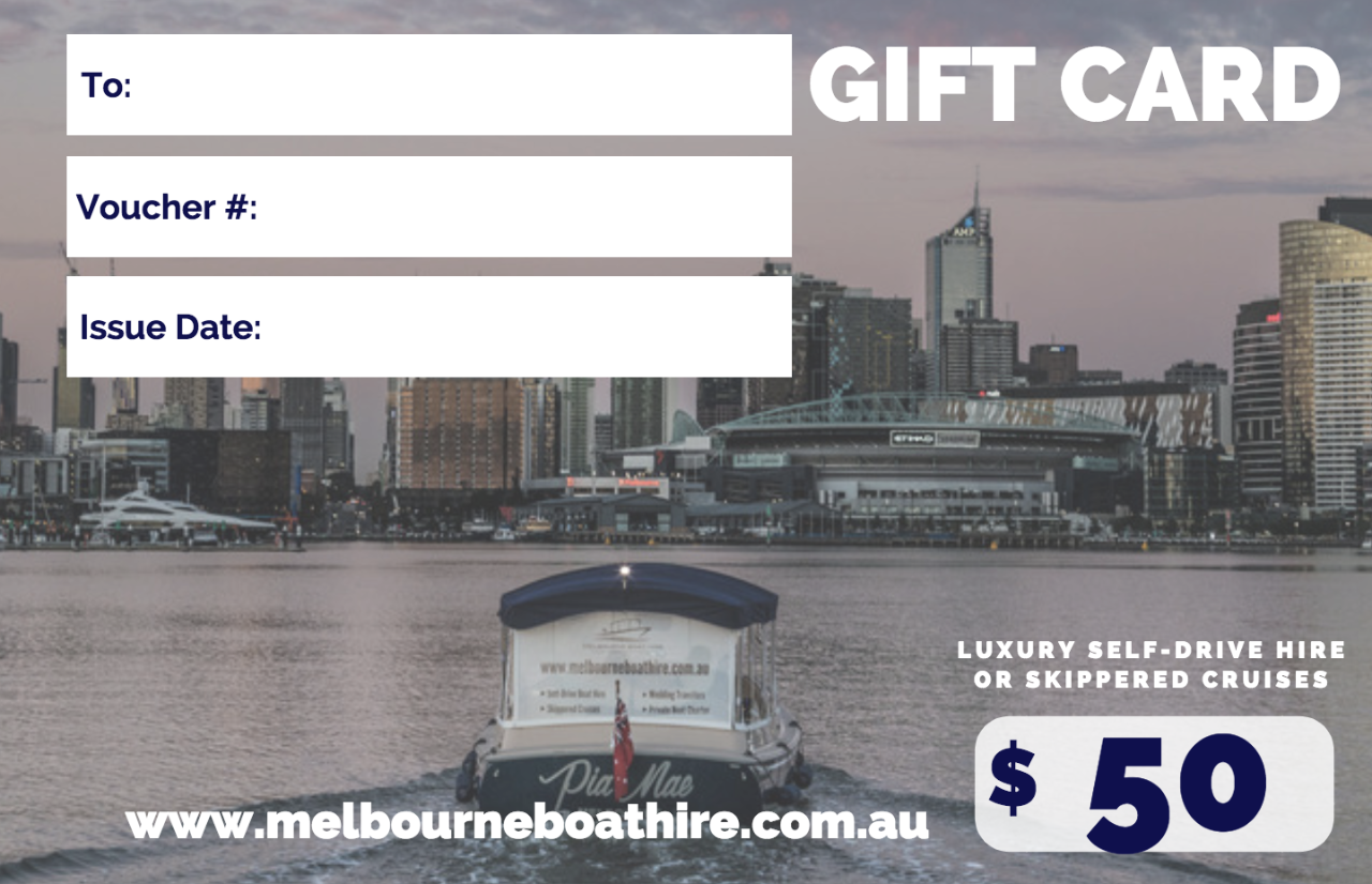 Melbourne Boat Hire - $50 Gift Card