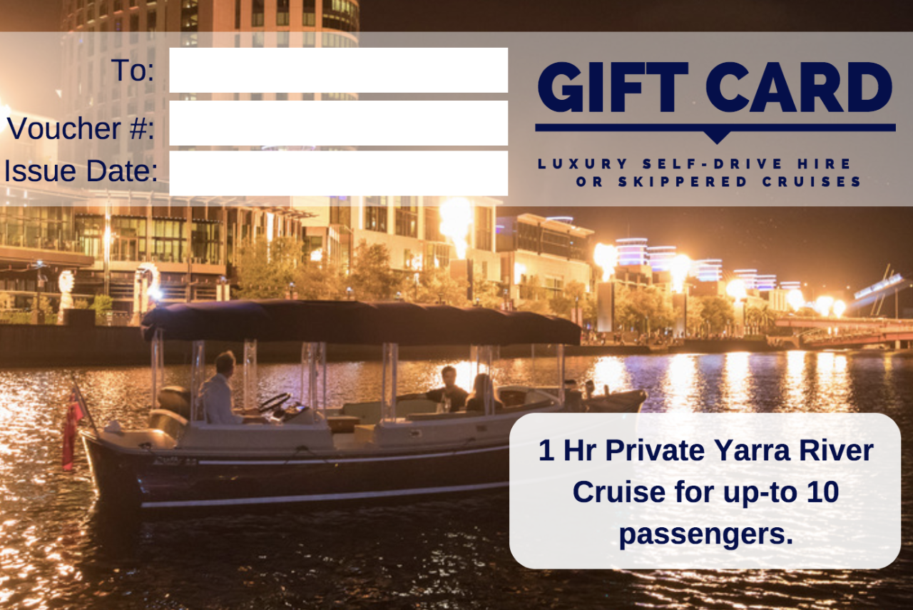 1 Hour Luxury Yarra River Cruise With Private Skipper Gift Card