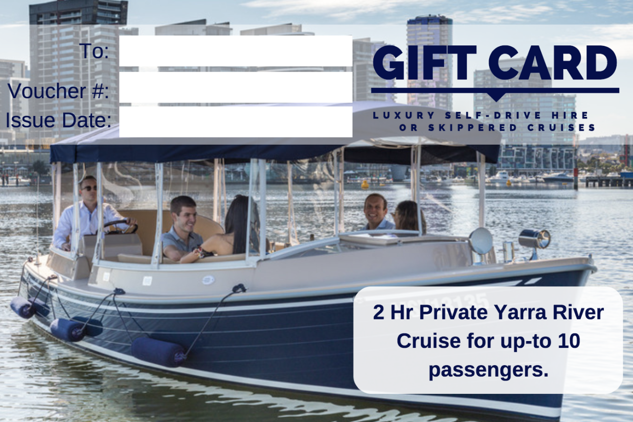 2 Hour Luxury Cruise with private Skipper - Gift Card