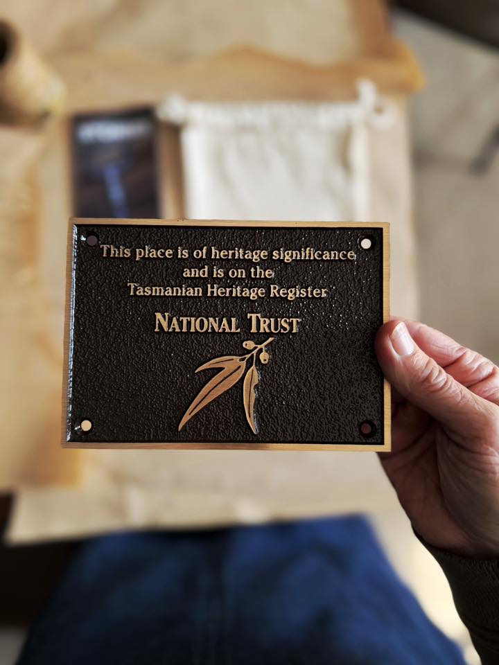 National Trust Tasmania Plaque