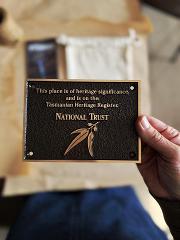 National Trust Tasmania Plaque