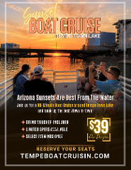 Sunset Boat Cruise on Tempe Town Lake (90 Mins, All Ages)