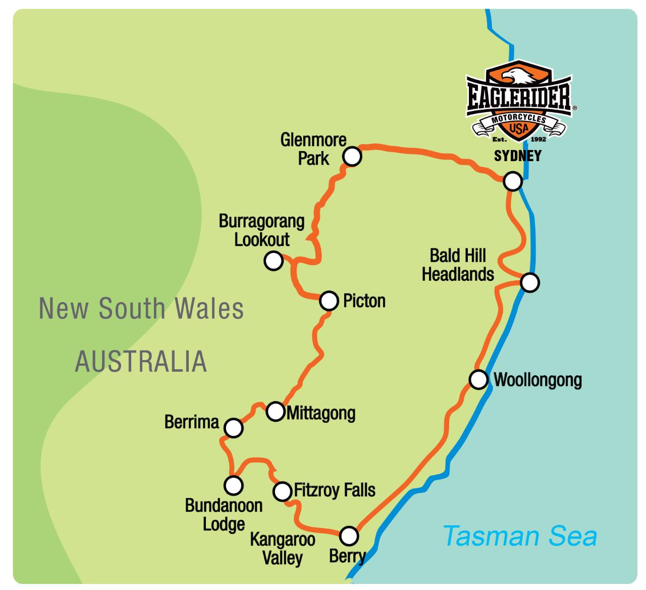Kangaroo Valley Overnighter Self Drive Motorcycle Tour (SYD) EagleRider Australia Reservations