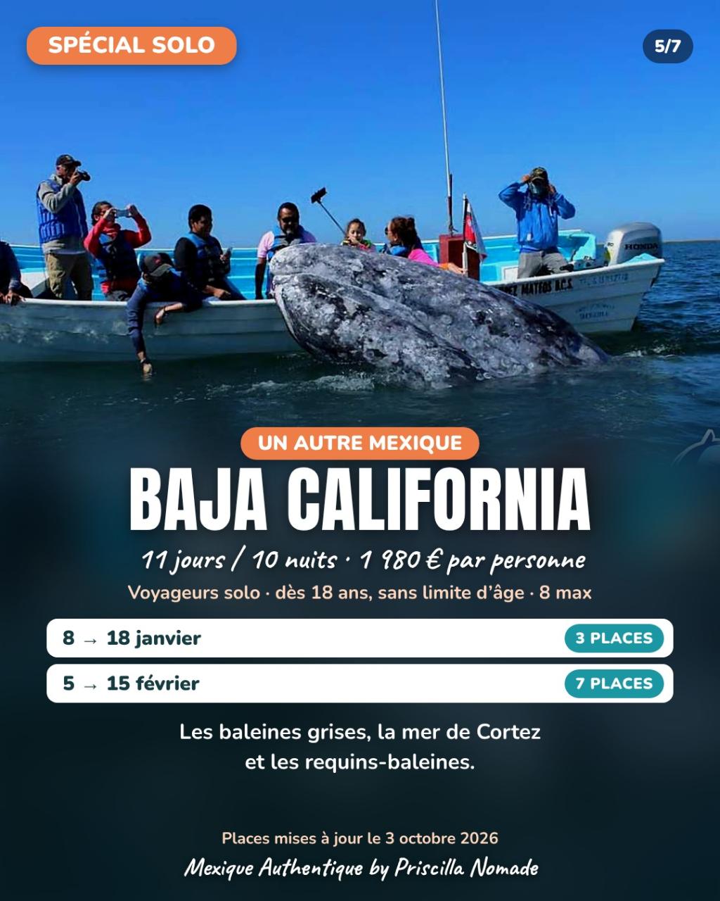 ACOMPTE Circuit Baja California Sud 11 jours / 10 nuits 