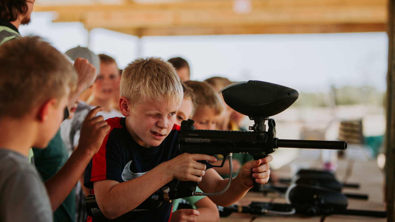 Group Paintball Target Shooting 