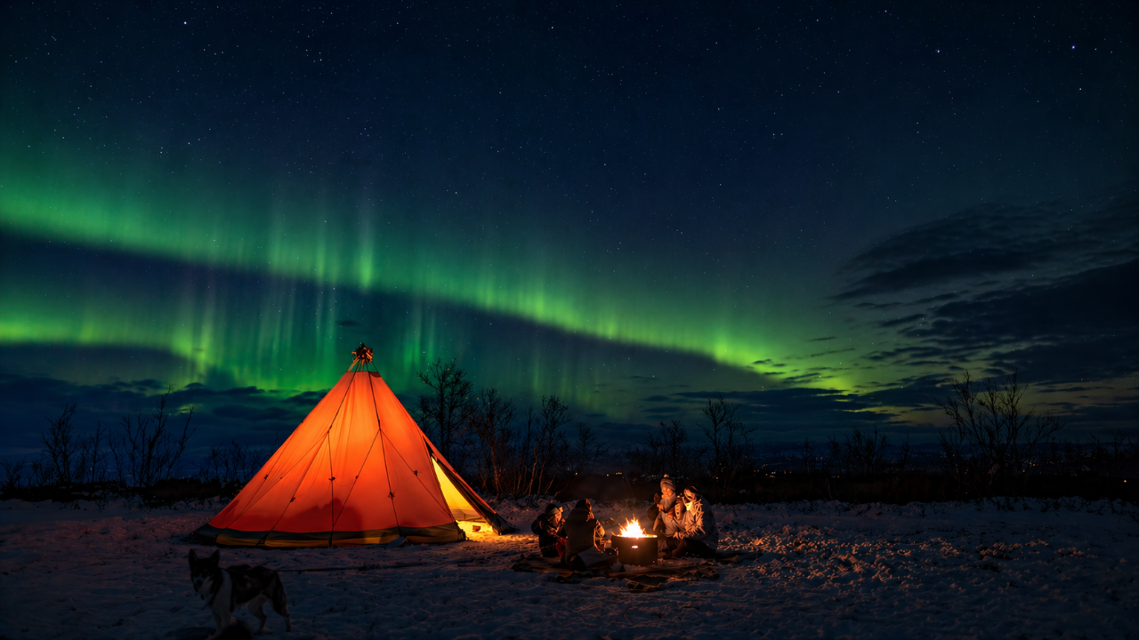Northern Lights Huskie Hike