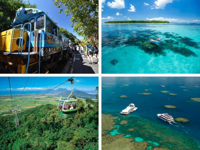 Kuranda (Skyrail & Train) + Green Island and Great Barrier Reef - 2 Day Package