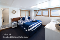 Cabin 14 - King Bed Deluxe Stateroom on the Bridge Deck - Abrolhos Islands Cruise - Boat out & Fly back