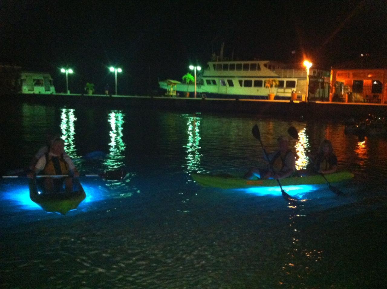 Lighted Night Kayak Tour St. John Beach Bum Reservations