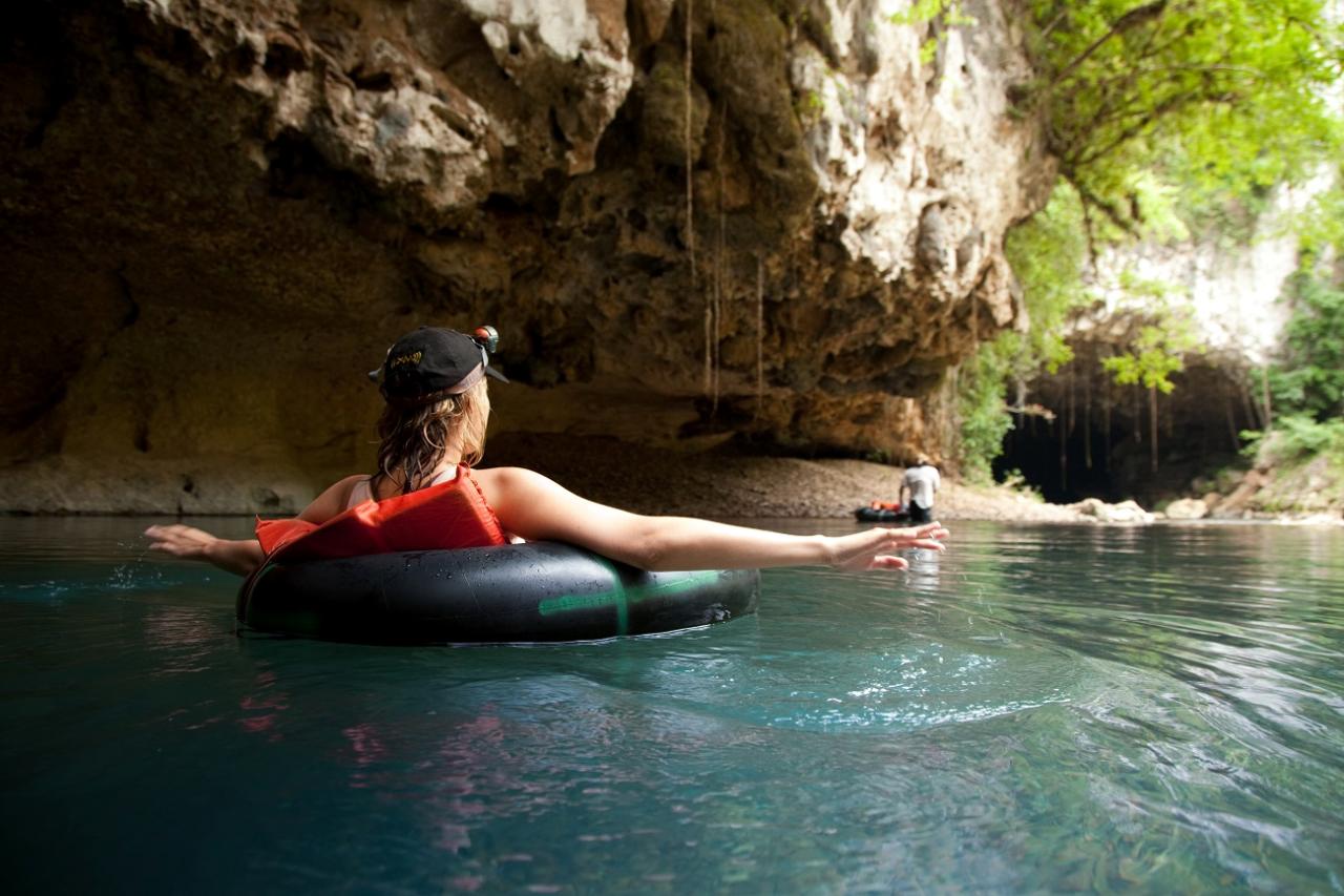 CAVE TUBING at Nohoch Che'en Caves Branch Archaeological Reserve Day