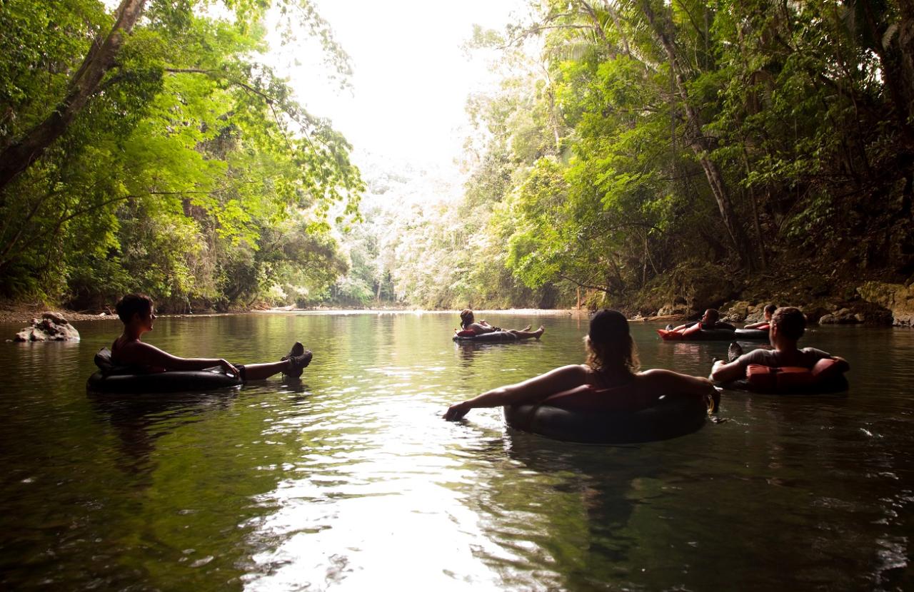 CAVE TUBING at Nohoch Che'en Caves Branch Archaeological Reserve Day