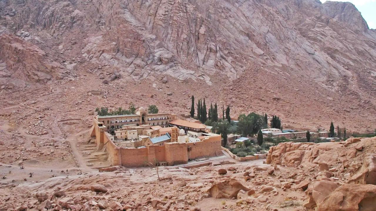 St Catherine Monastery from Taba Heights Marina 