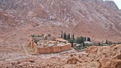 St Catherine Monastery from Taba Heights Marina 