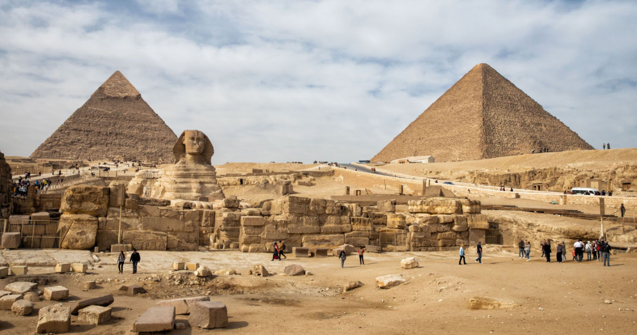   Grand Egyptian Museum and the Pyramids from Monte Galala 