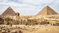 Grand Egyptian Museum and the Pyramids from Monte Galala