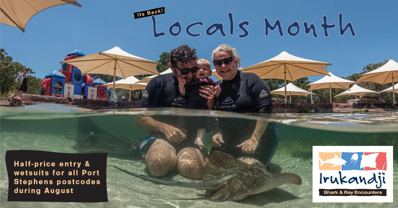 Port Stephens Locals Month IRUKANDJI ENTRY PASS ~Includes stepping in the lagoon shallows, shark food + optional wetsuit upgrade