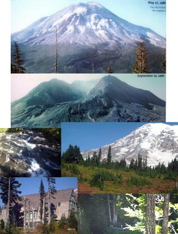 Two Mountains - Mt Rainier and Mt. Ste Helens