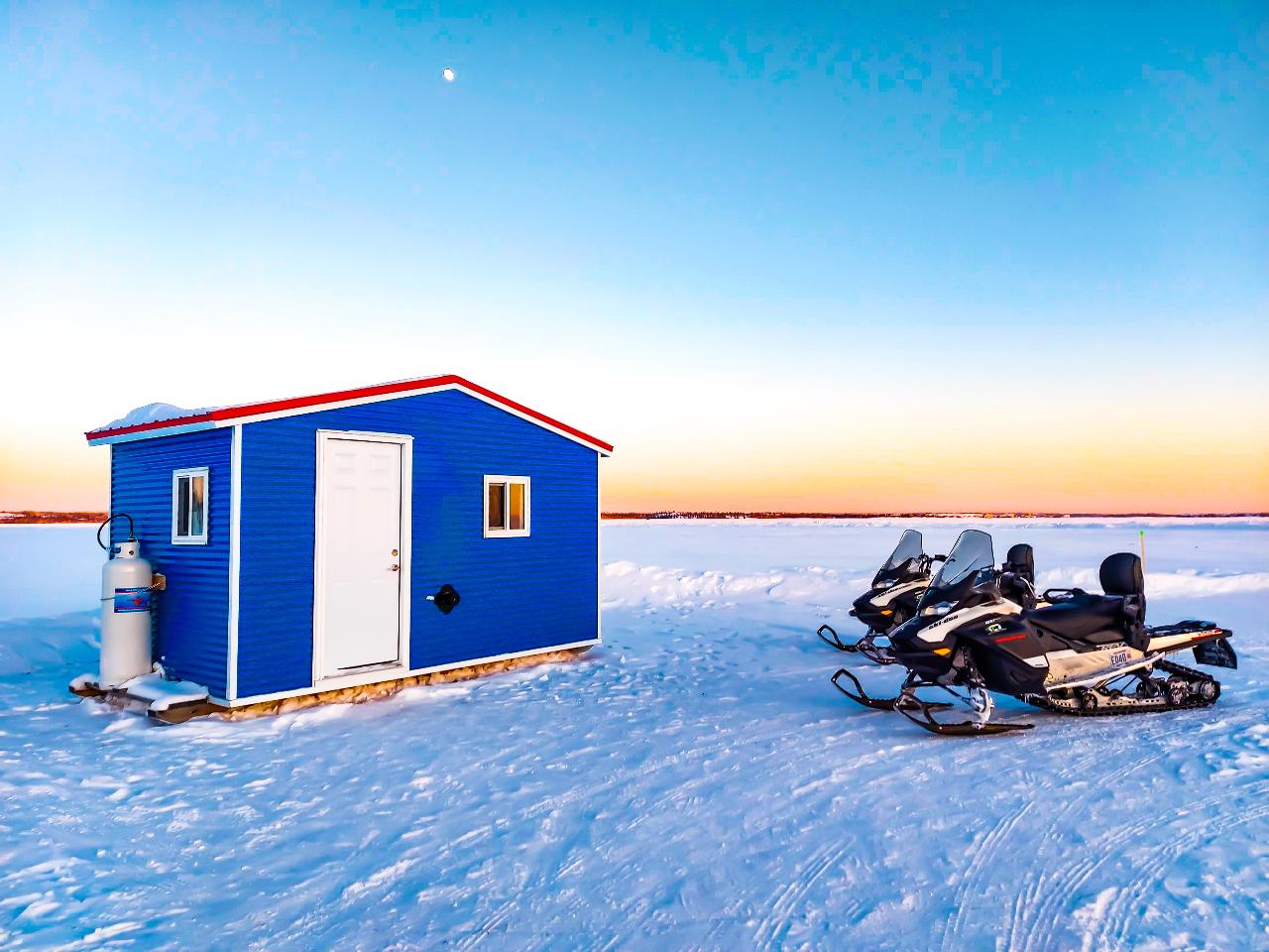 Snowmobiling | Hands -On Sport Ice Fishing in Heated Cabins |Combo