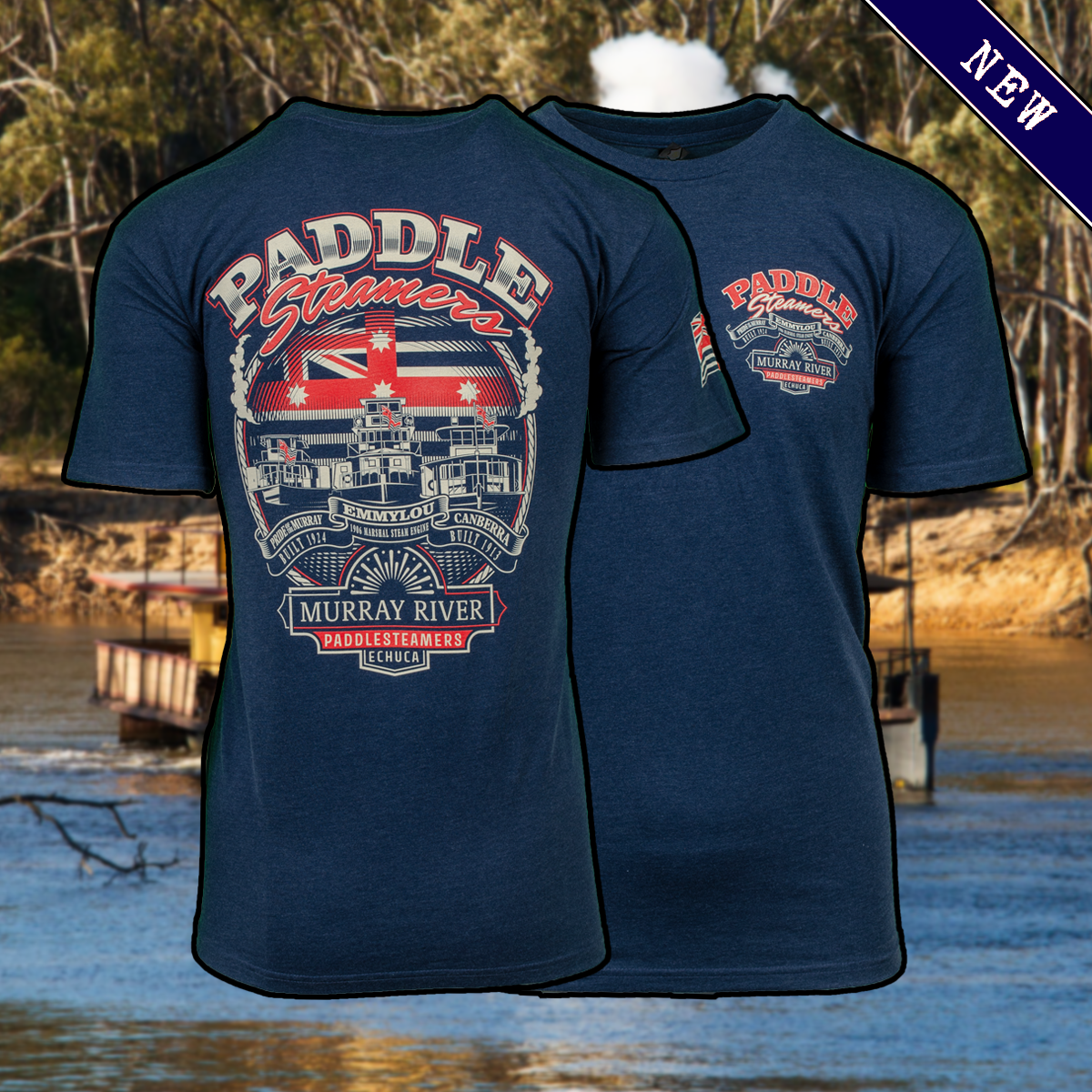 T Shirt - Paddlesteamers - Asphalt Marle - Adults