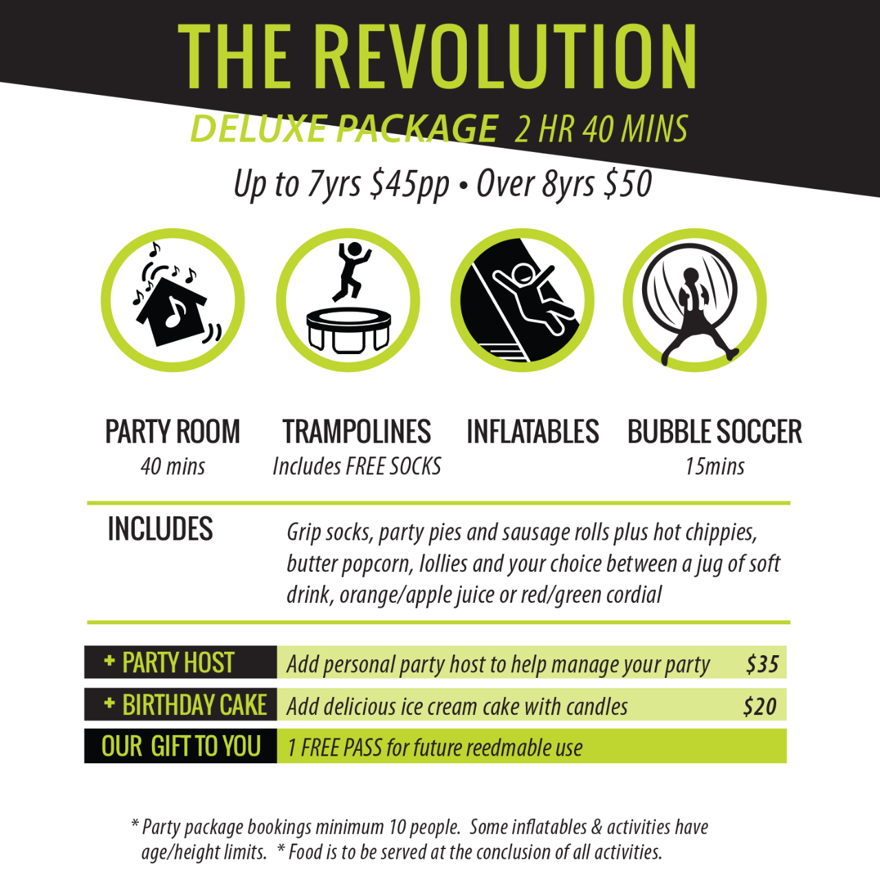 The Revolution Deluxe Package [8 Years old +] - Revolution sports park -  Newcastle Reservations