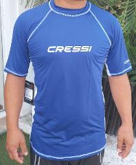 Rash Guard for Men BLUE/WHITE with short sleeves