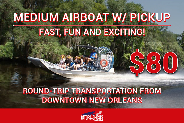 Louisiana Tour Company Medium 16 Passenger Airboat Hotel Pickup