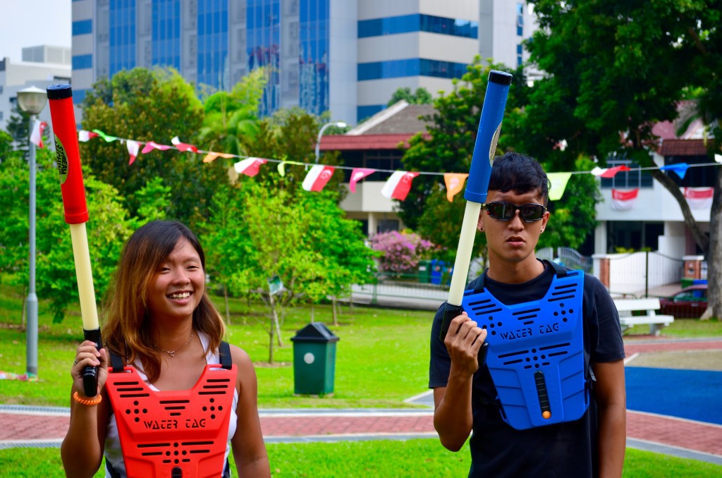 Water Tag Battle Location Next to Large Waterpark Paradise Resort