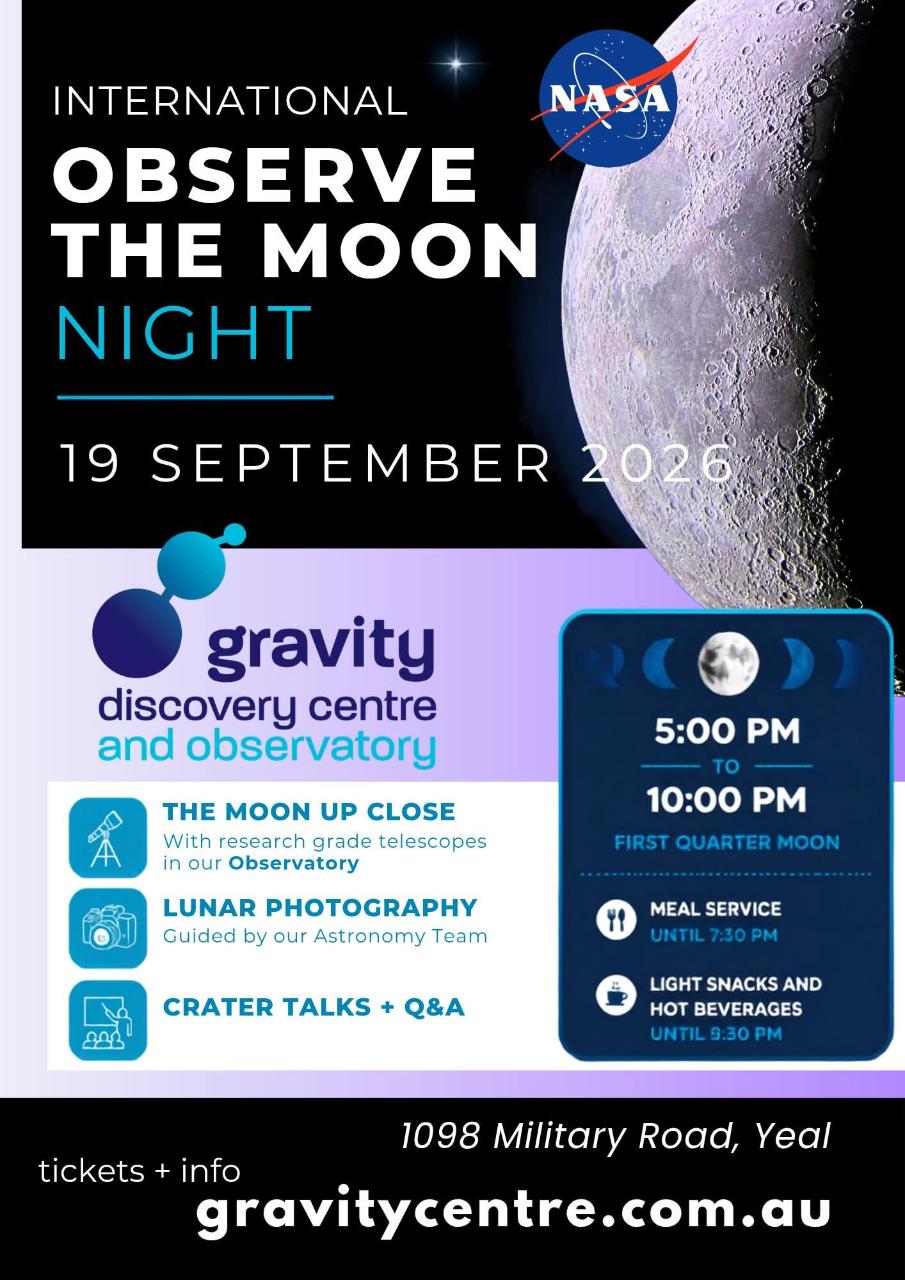 International Observe the Moon Night (Lunar Gazing, Astrophotography + Moon Talks)